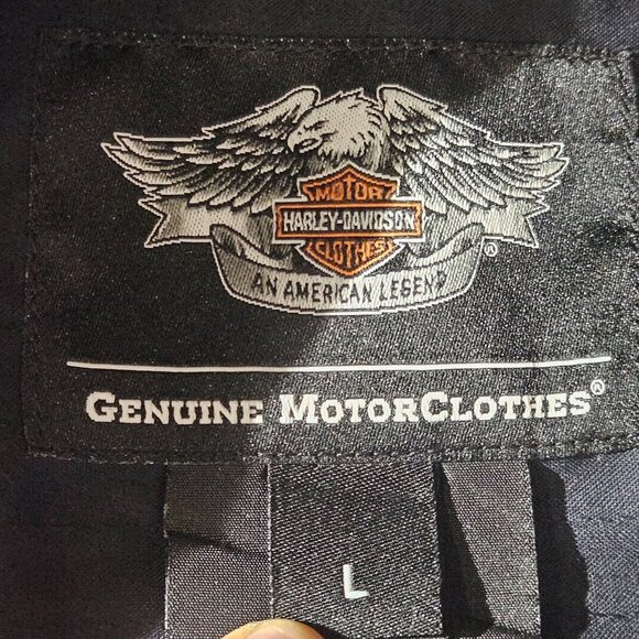 VTG Harley-Davidson Men Black Button Shirt L Biker Americana Normcore Streetwear - Picture 4 of 14